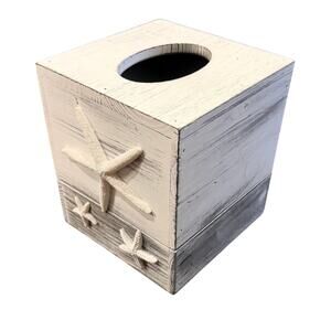 Beach Themed Tissue Box Cover, Starfish, Sea, Ocean, Kleenex, Beach House, Decor